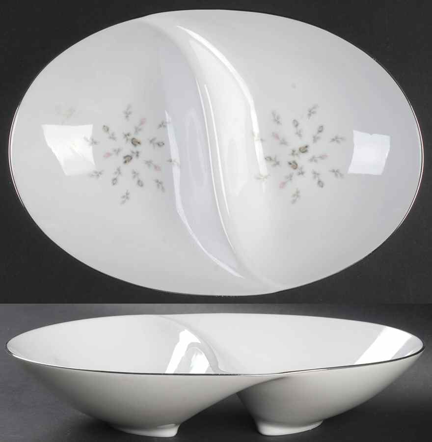 Boutonniere 11" Oval Divided Vegetable Bowl by Sango-1