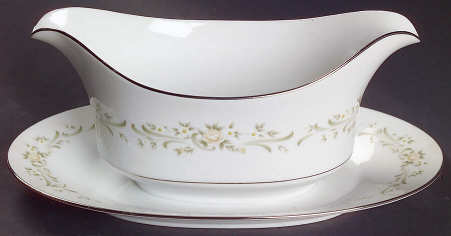 Debutante Gravy Boat with Attached Underplate by Sango-1