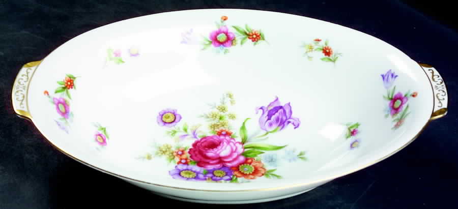 Dresdenia(Japan) 10" Oval Vegetable Bowl by Sango-1