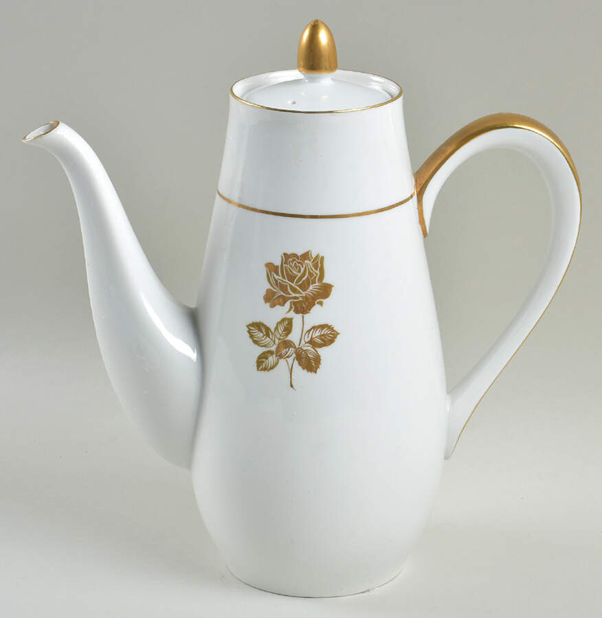 Gold Rose Coffee Pot & Lid by Sango-1
