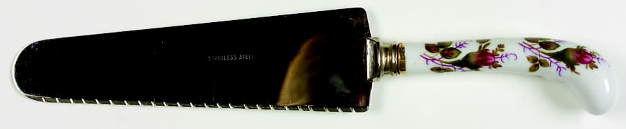 Moss Rose (Coupe Shape) Cake Knife/Server with Stainless Blade by Sango-1