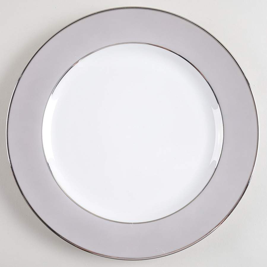 Platina (White with Gray Color Band) Dinner Plate by Sango-1