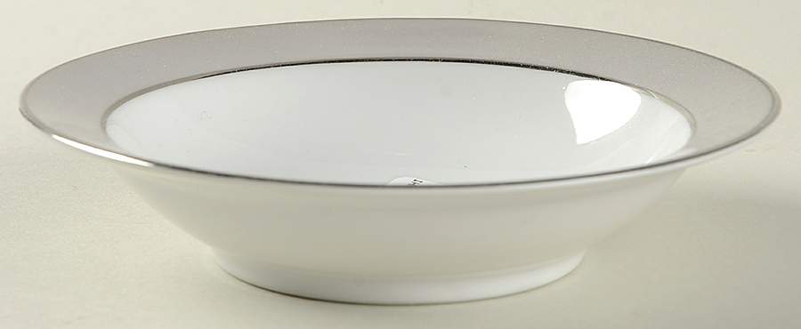 Platina (White with Gray Color Band) Rim Fruit/Dessert (Sauce) Bowl by Sango-1