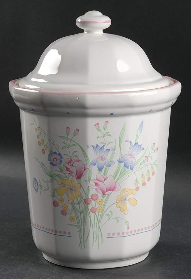 Victorian Flowers Extra Large Canister & Lid by Sarma Studios-1