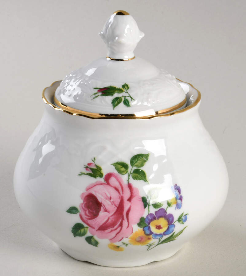 Dresden Bouquet Sugar Bowl & Lid by Schumann - Bavaria-1