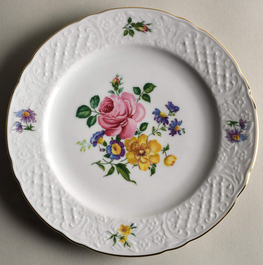 Dresden Bouquet Salad Plate by Schumann - Bavaria-1