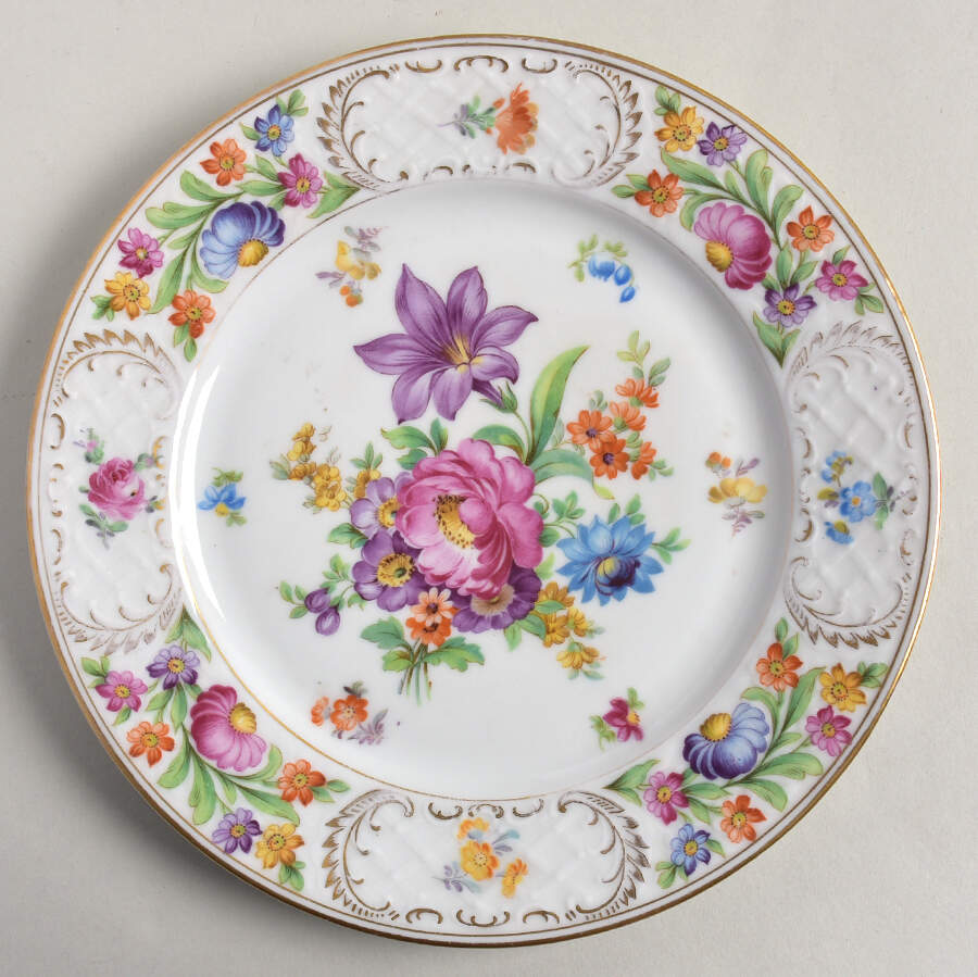 Empress Dresden Flowers Luncheon Plate by Schumann - Bavaria-1