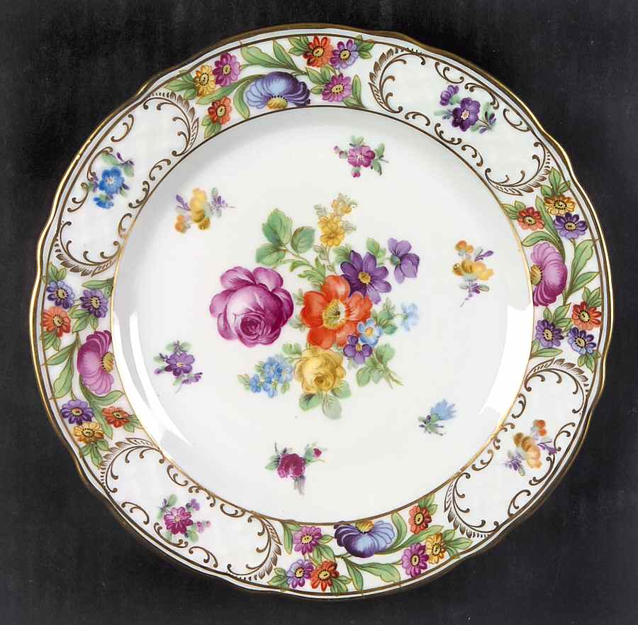 Empress Dresden Flowers Salad Plate by Schumann - Bavaria-1