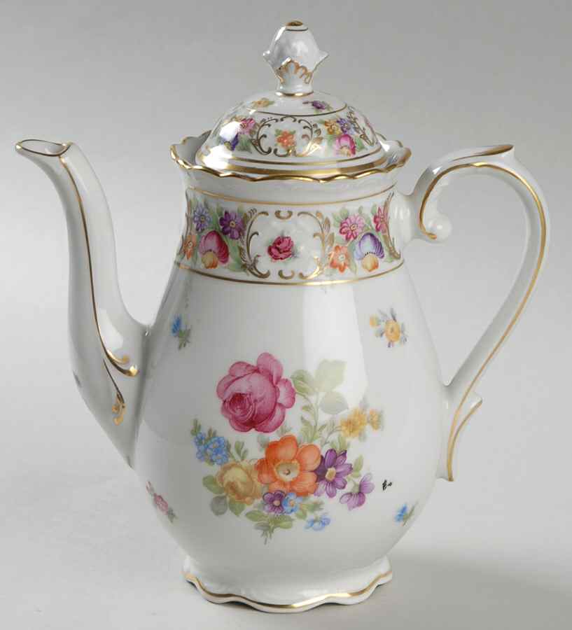 Empress Dresden Flowers Mini Coffee Pot & Lid by Schumann - Bavaria-1