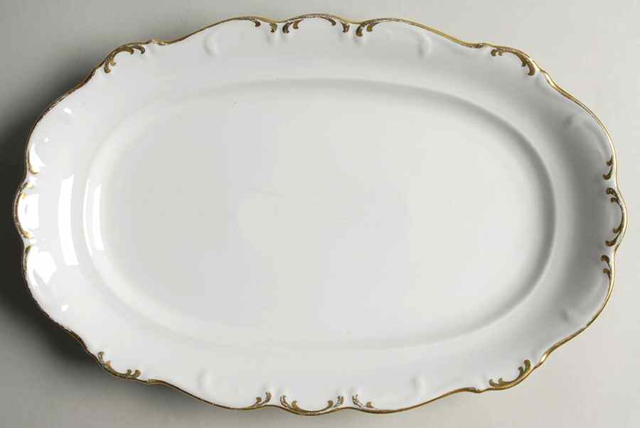 Golden Elegance 14" Oval Serving Platter by Schumann - Bavaria-1