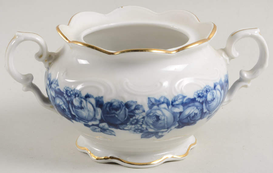 Heirloom Blue Sugar Bowl No Lid by Schumann - Bavaria-1