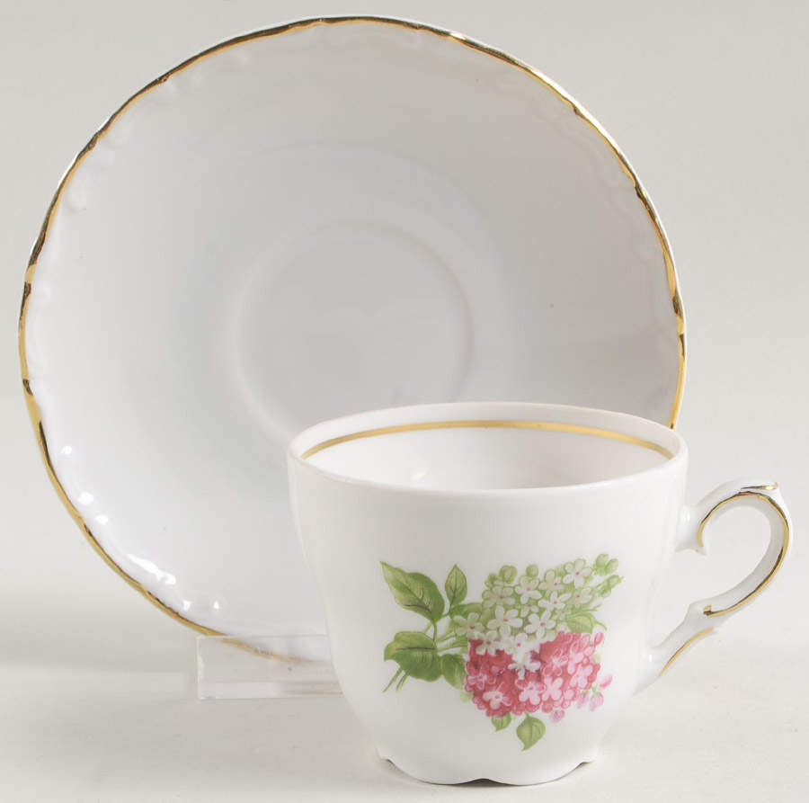 Lilac Flat Demitasse Cup & Saucer Set by Schumann - Bavaria-1