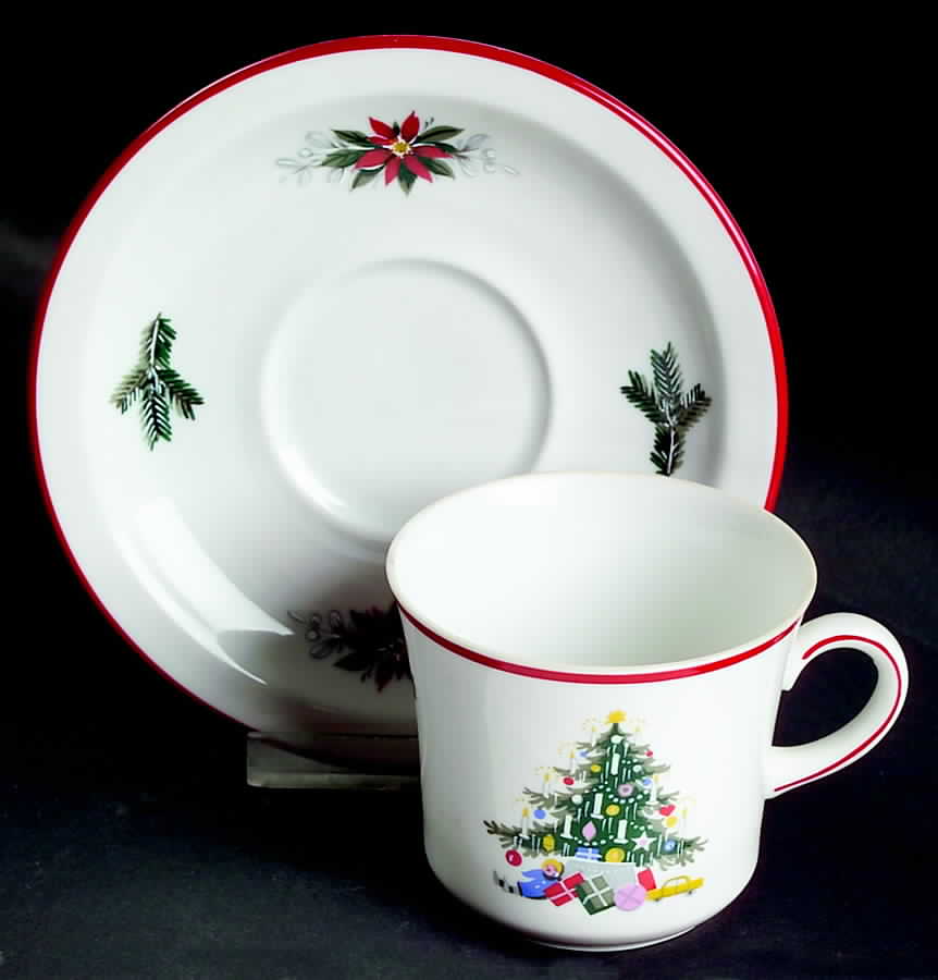 Noel Flat Cup & Saucer Set by Schumann - Bavaria-1