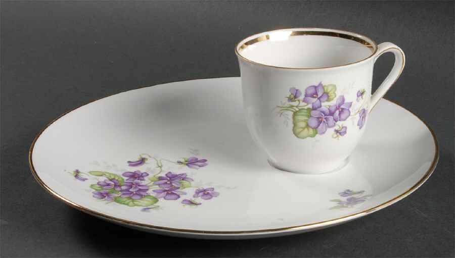 Violette (Gold Trim) Snack Plate & Cup Set by Schumann - Bavaria-1