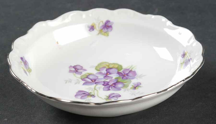 Violette (Platinum Trim) Fruit/Dessert (Sauce) Bowl by Schumann - Bavaria-1
