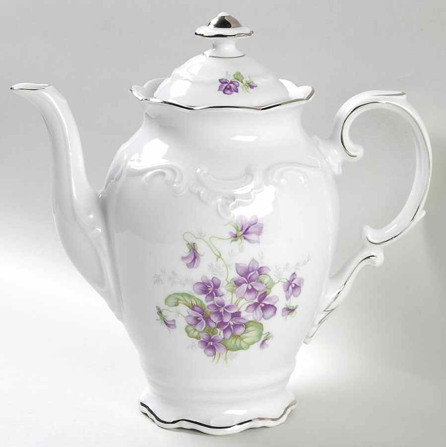 Violette (Platinum Trim) Coffee Pot & Lid by Schumann - Bavaria-1