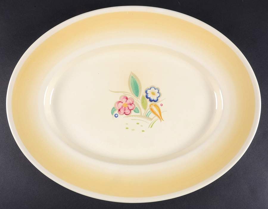 Nosegay Yellow 16" Oval Serving Platter by Susie Cooper-1