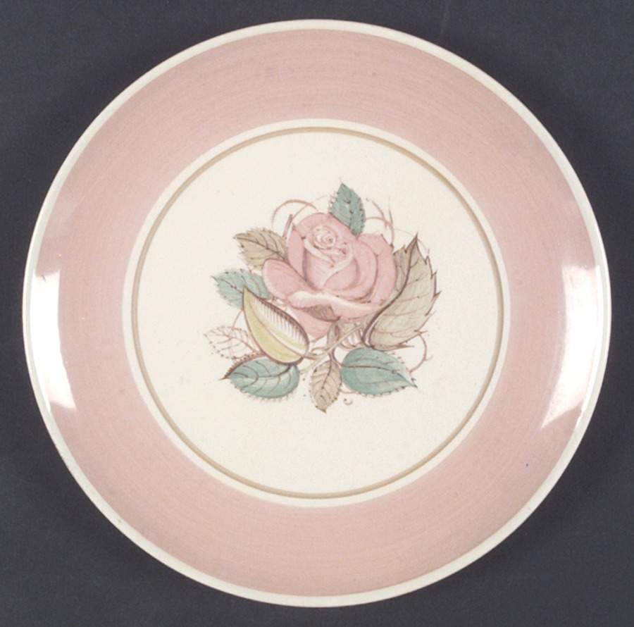 Patricia Rose Pink (Dk Pink Rim) Salad Plate by Susie Cooper-1