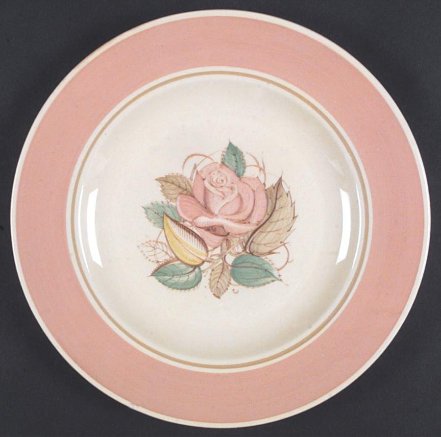 Patricia Rose Pink (Dk Pink Rim) Dinner Plate by Susie Cooper-1