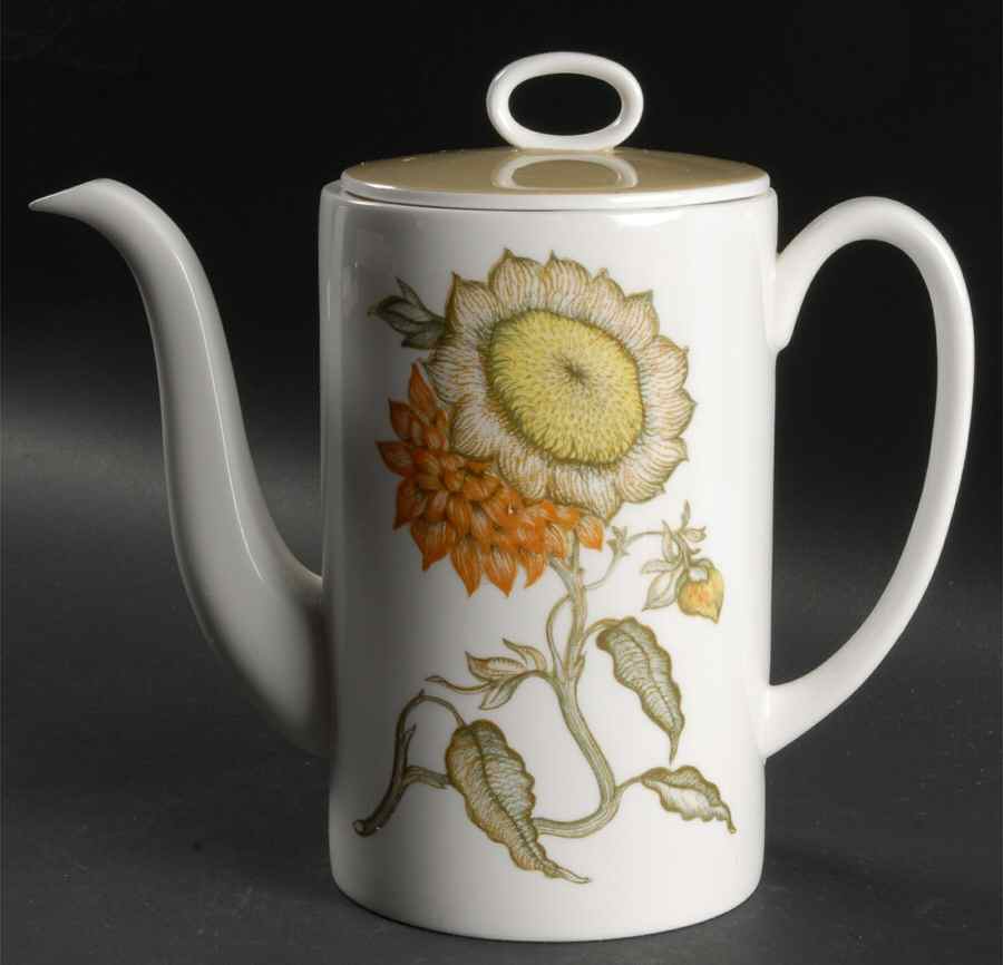 Sunflower Coffee Pot & Lid by Susie Cooper-1