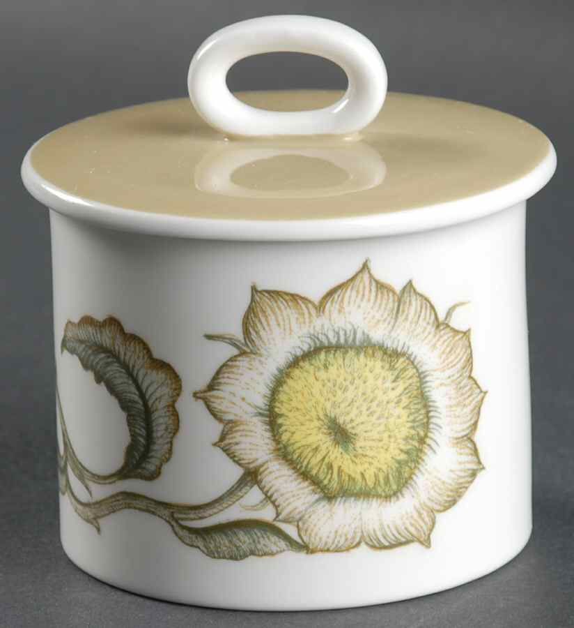 Sunflower Sugar Bowl & Lid by Susie Cooper-1