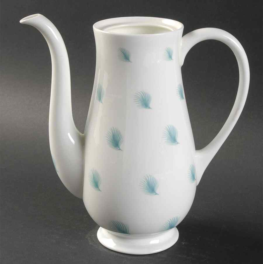 Whispering Grass Aqua (Coupe) Mini Coffee Pot No Lid by Susie Cooper-1