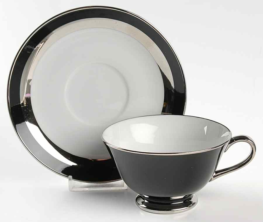Gemini Footed Cup & Saucer Set by Sears-1