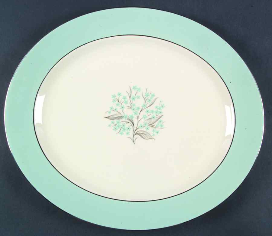 Blue Lace 15" Oval Serving Platter by Sevron-1