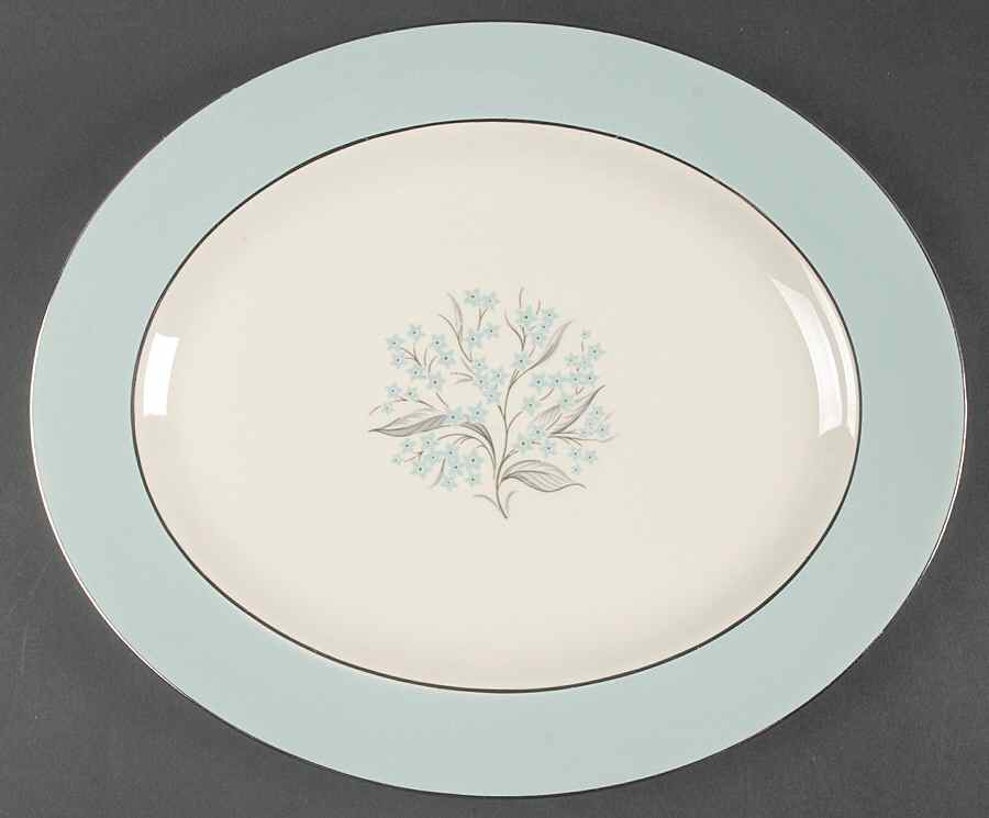 Blue Lace 13" Oval Serving Platter by Sevron-1
