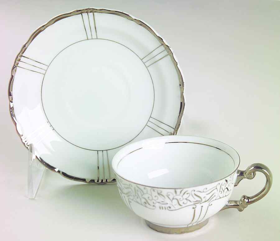 Renaissance Flat Demitasse Cup & Saucer Set by Seyei Toki Co-1