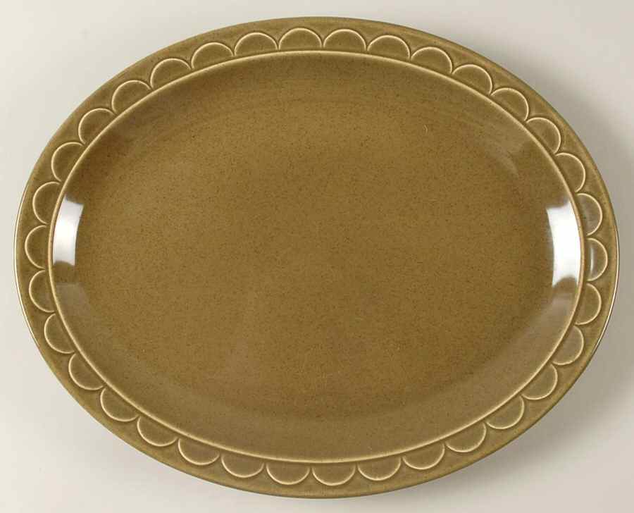 Granada Green 13" Oval Serving Platter by Sheffield-1