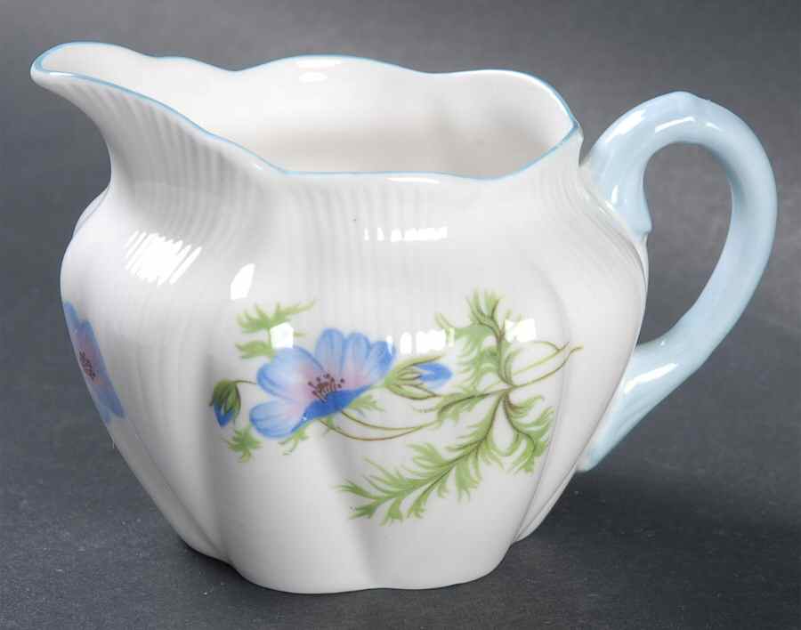 Blue Poppy (Dainty) Mini Creamer by Shelley-1