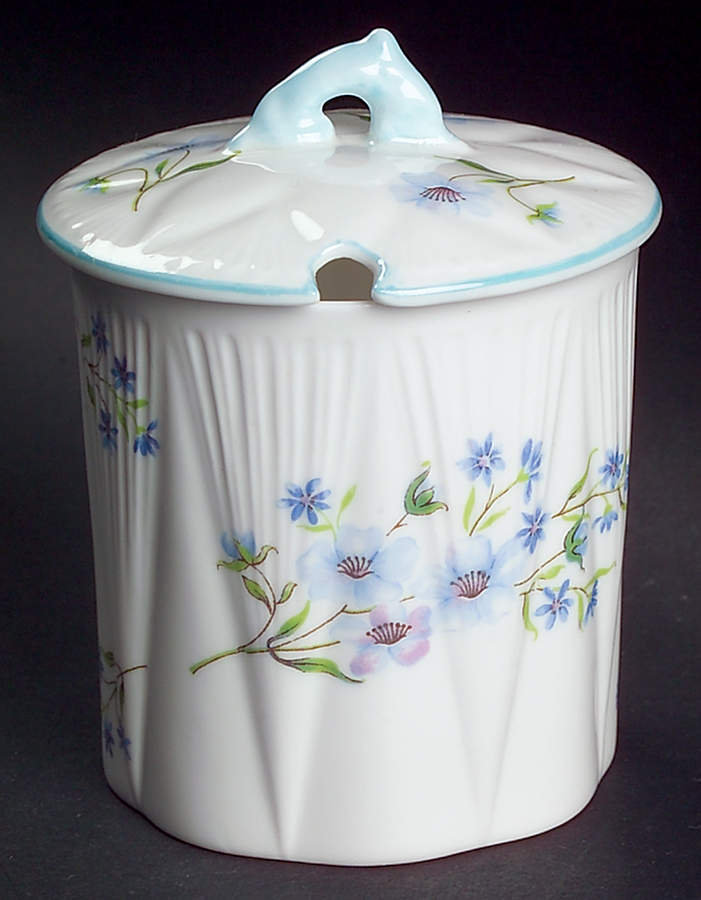 Blue Rock (Dainty Shape) Jam/Jelly & Lid by Shelley-1