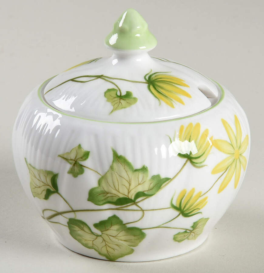 Celandine Mustard Jar & Lid by Shelley-1