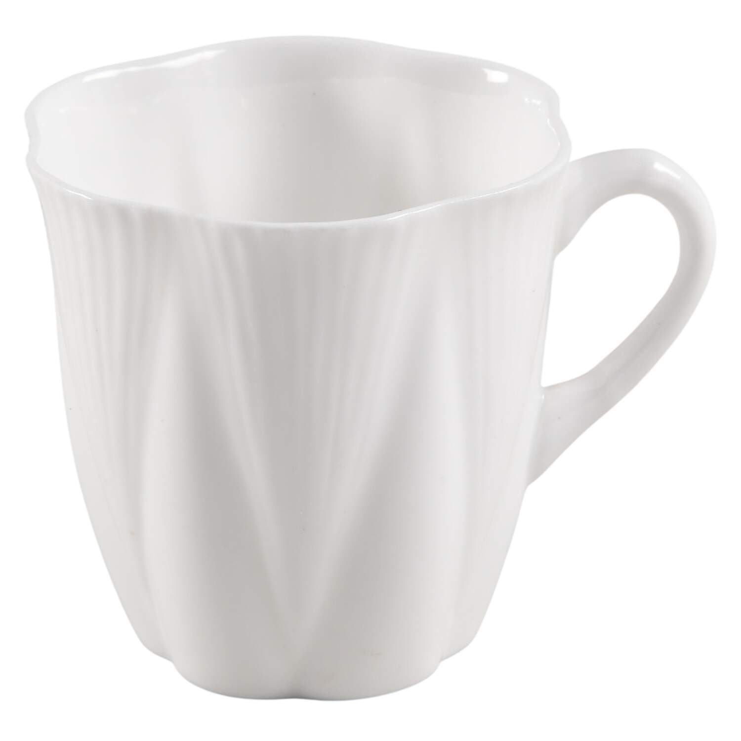 Dainty White (No Trim) Flat Demitasse Cup by Shelley-1
