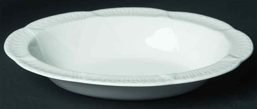 Dainty White (No Trim) 10" Oval Vegetable Bowl by Shelley-1