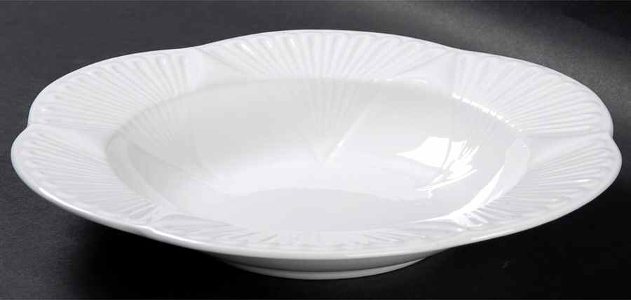 Dainty White (No Trim) Rim Soup Bowl by Shelley-1