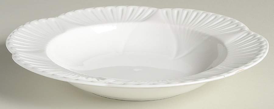 Dainty White (No Trim) Large Rim Soup Bowl by Shelley-1