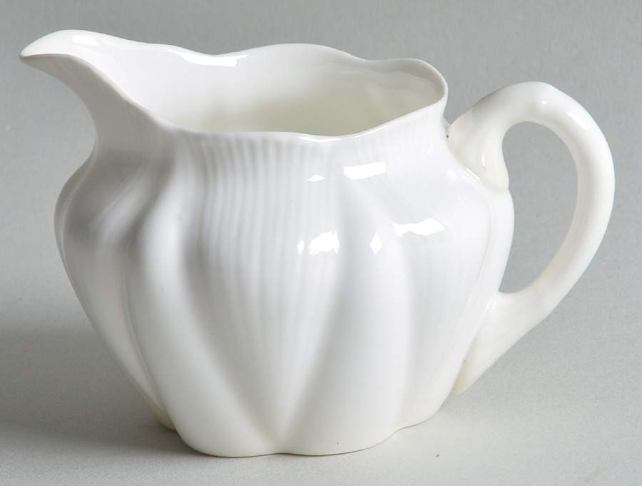 Dainty White (No Trim) Mini Creamer by Shelley-1
