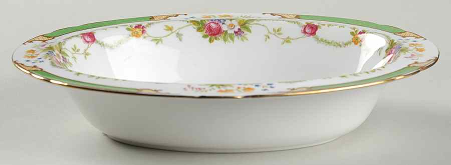 Dubarry Green 9" Oval Vegetable Bowl by Shelley-1