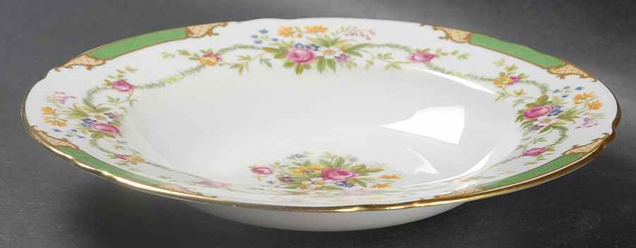 Dubarry Green Rim Soup Bowl by Shelley-1