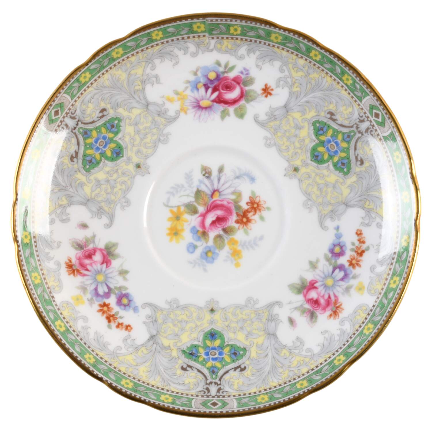 Georgian Green Saucer for Footed Cup by Shelley-1