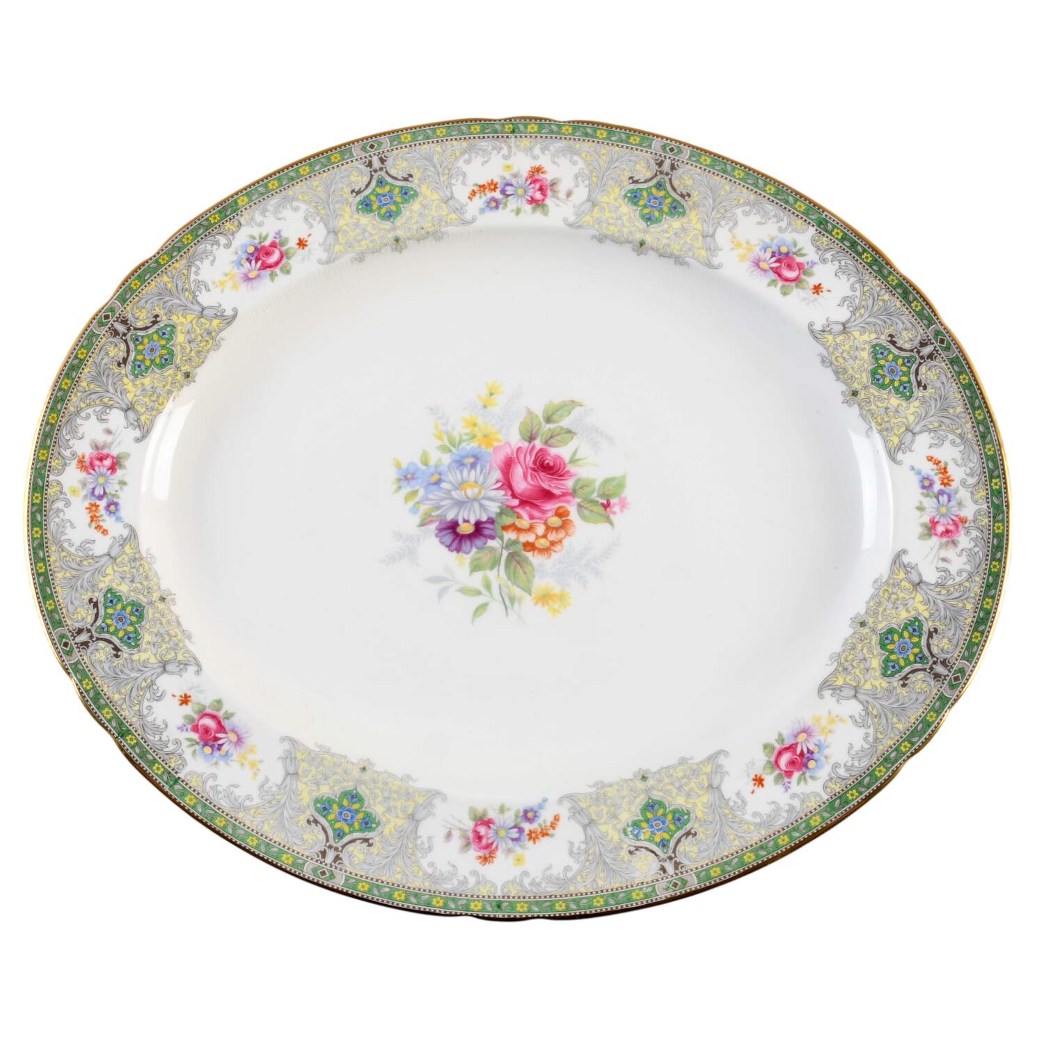 Georgian Green 15" Oval Serving Platter by Shelley-1