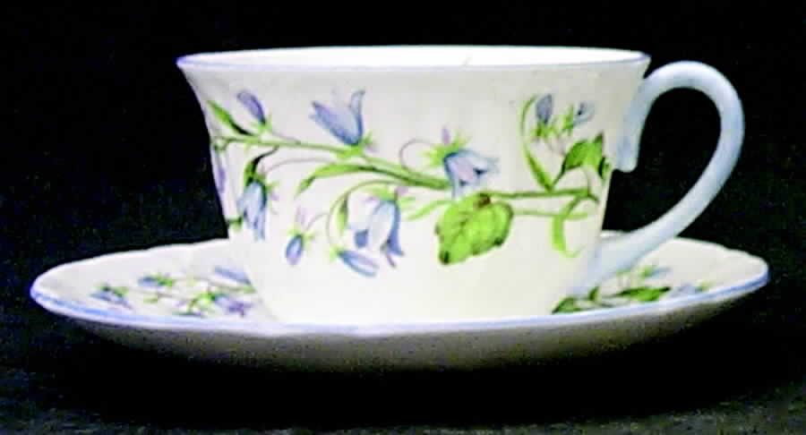 Harebell (Oleander) Flat Demitasse Cup & Saucer Set by Shelley-1