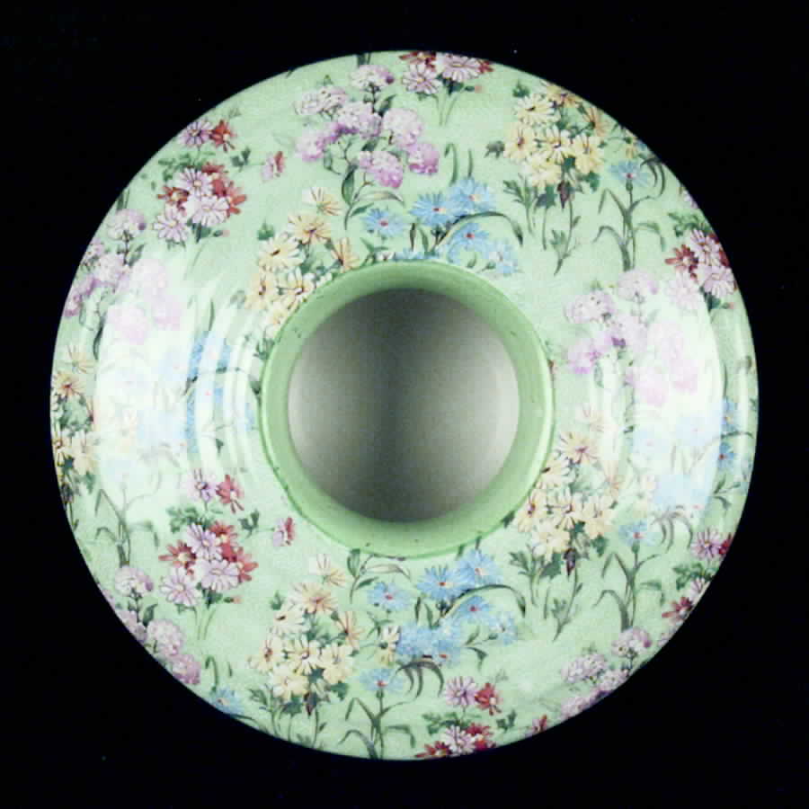 Melody (Henley&New Cambridge Shape, Green) Pillar Candleholder by Shelley-1