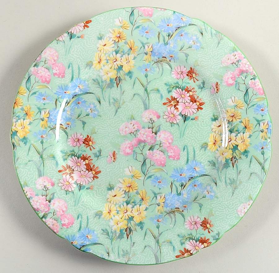 Melody (Henley&New Cambridge Shape, Green) Bread & Butter Plate by Shelley-1