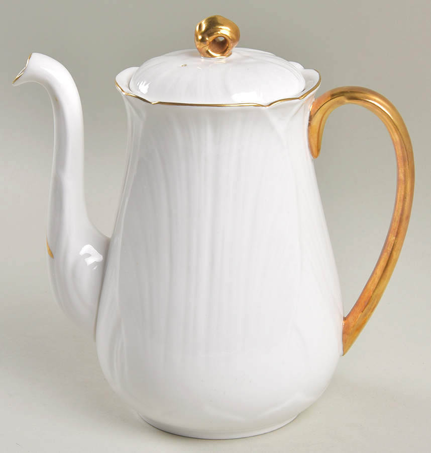 Oleander (Gold Trim) Small Coffee Pot & Lid by Shelley-1