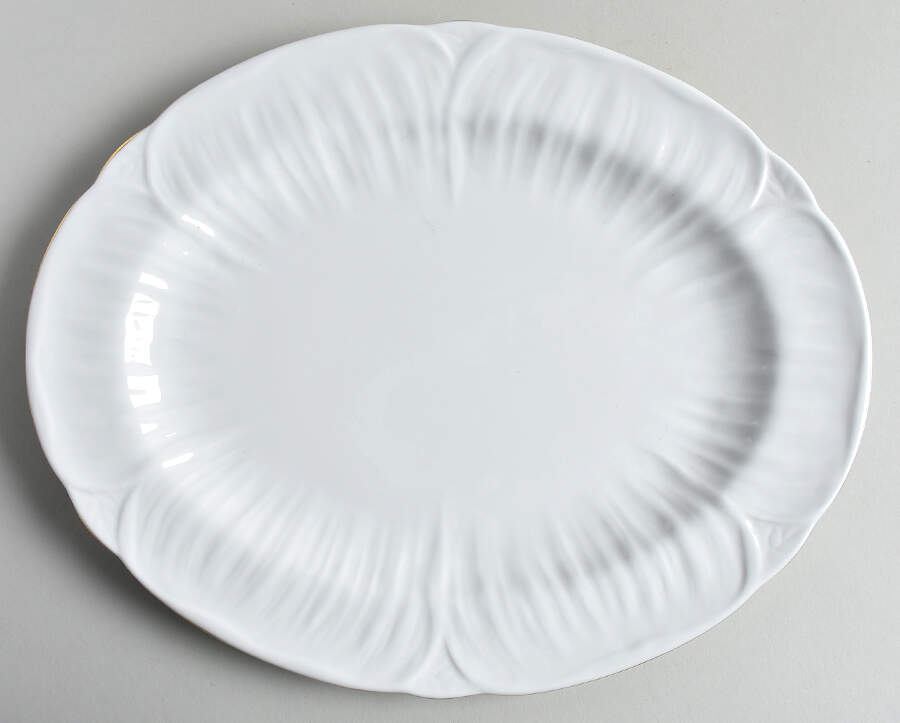Oleander (Gold Trim) 12" Oval Serving Platter by Shelley-1
