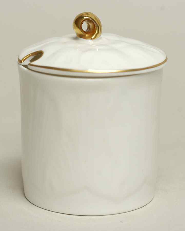Oleander (Gold Trim) Mustard Jar & Lid by Shelley-1