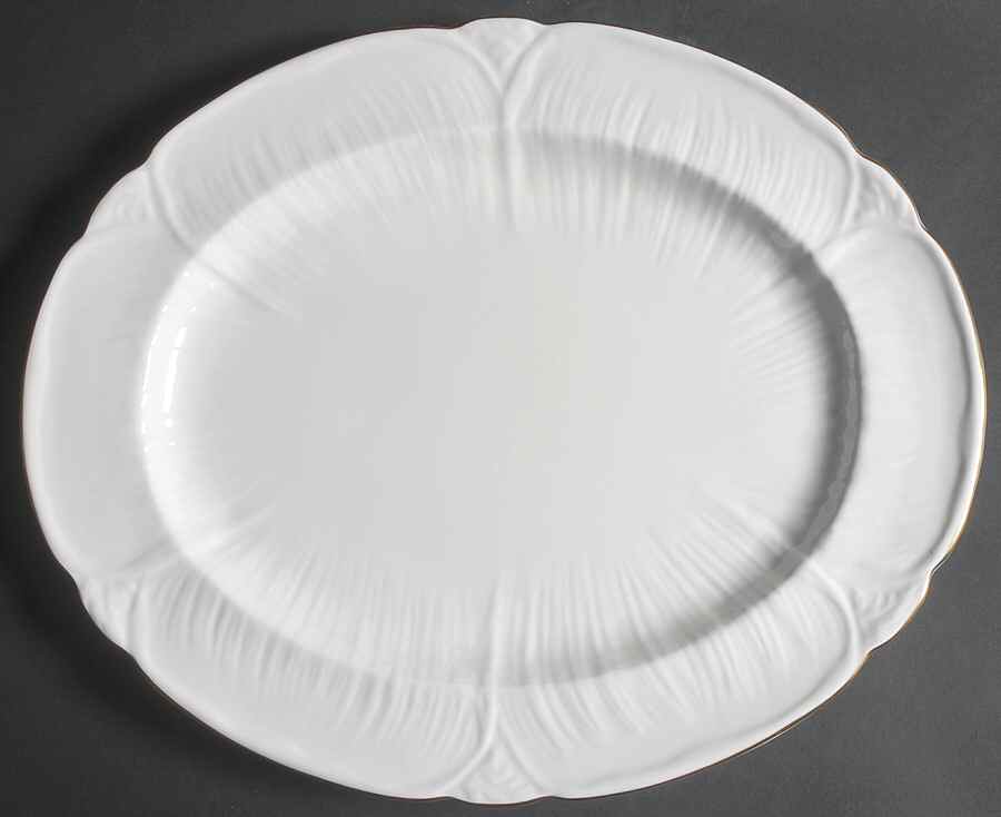 Oleander (Gold Trim) 15" Oval Serving Platter by Shelley-1